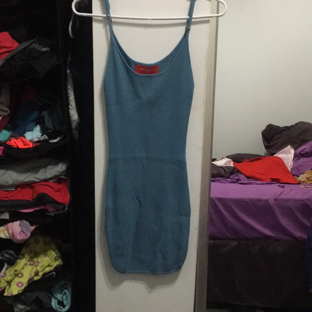 Light teal blue mini dress